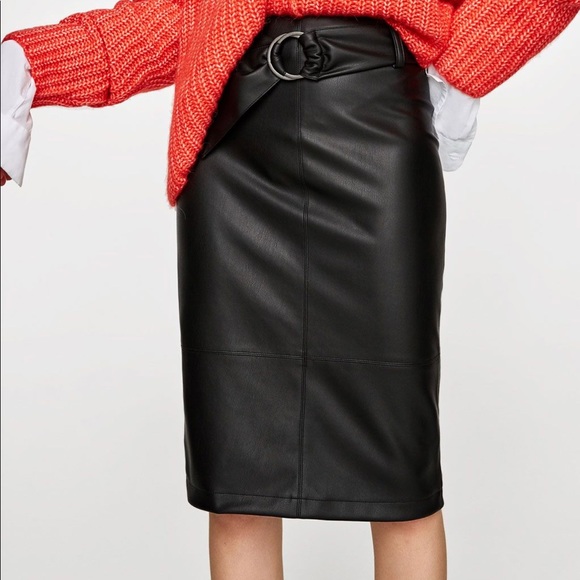 Zara Dresses & Skirts - Zara Leather Pencil Skirt
